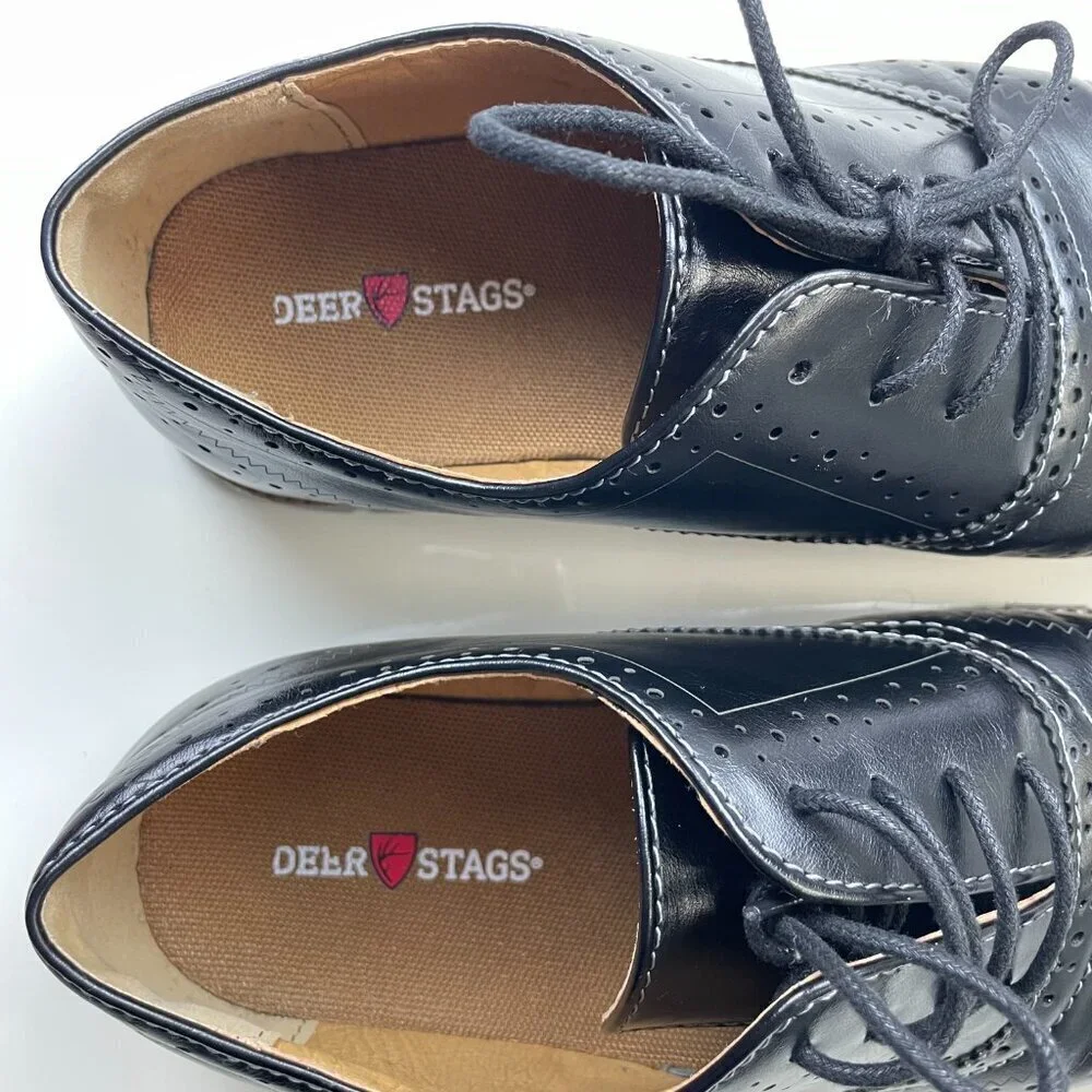 Deer Stags Black Big Boys Dress shoes Size 6.5